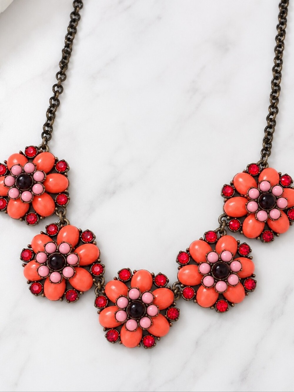 J.CREW FLORAL BEADED STATEMENT NECKLACE